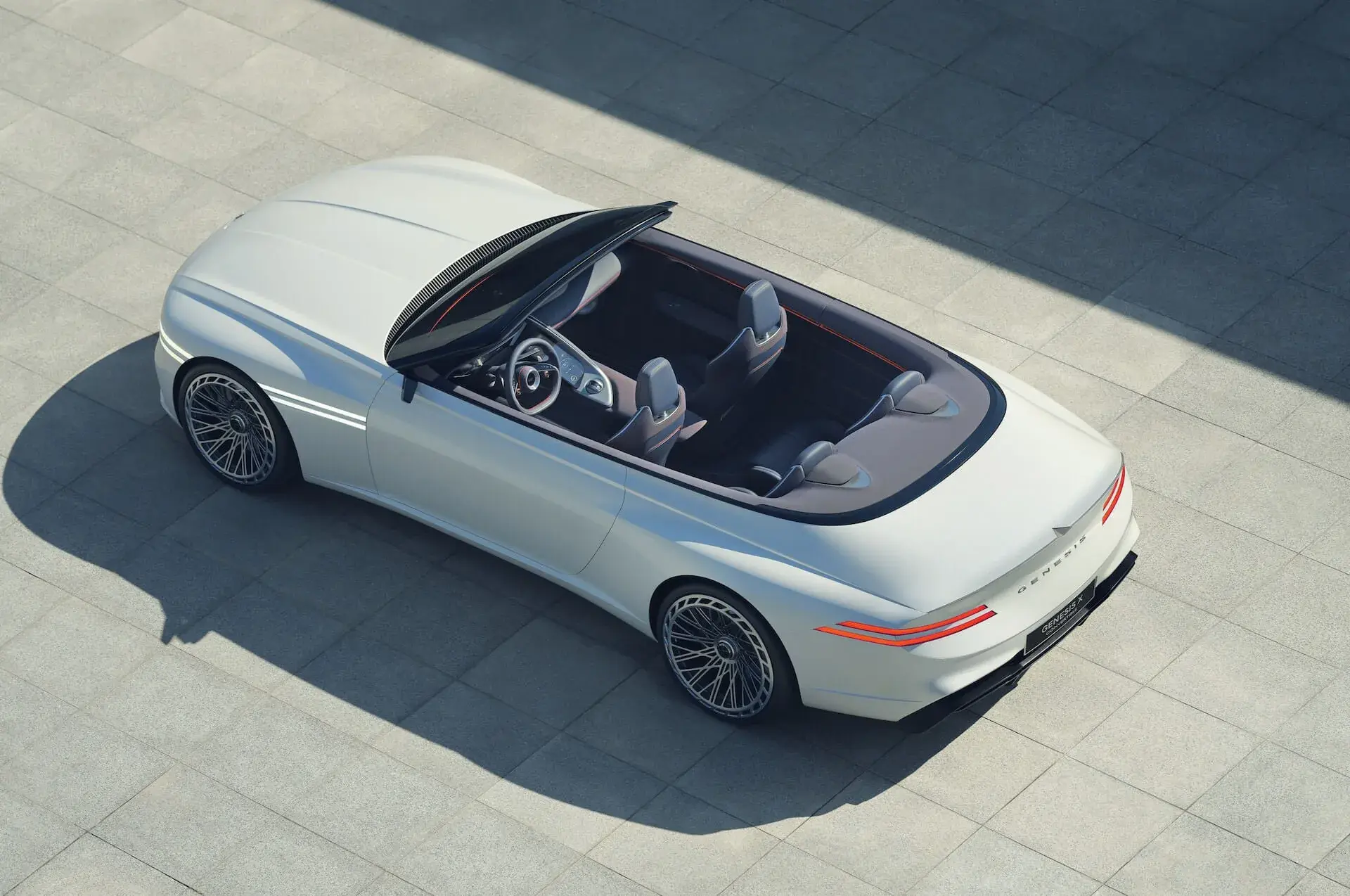 White roadster from above