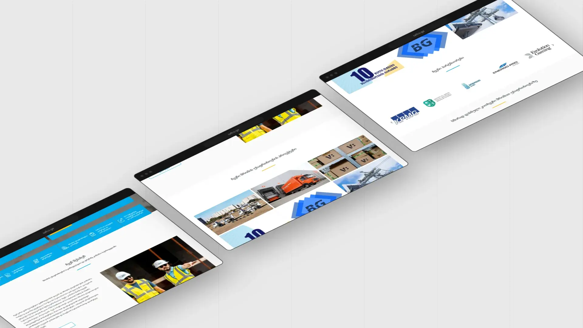 SafCo website screens on desktop, shown at an angle